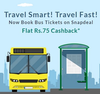 India Desire : Snapdeal Bus Booking Coupons & Offers : Flat Rs 75 Cashback On Bus Booking At Snapdeal